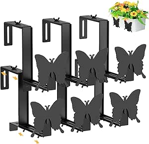 à Cheval Sur Rambarde 4 Supports De Jardinière Fixpot Pour Rebords De Fenêtre - Installation Sans Perçage - Réglables En Hauteur (10-19cm) étagère De Fenêtre Clipsable