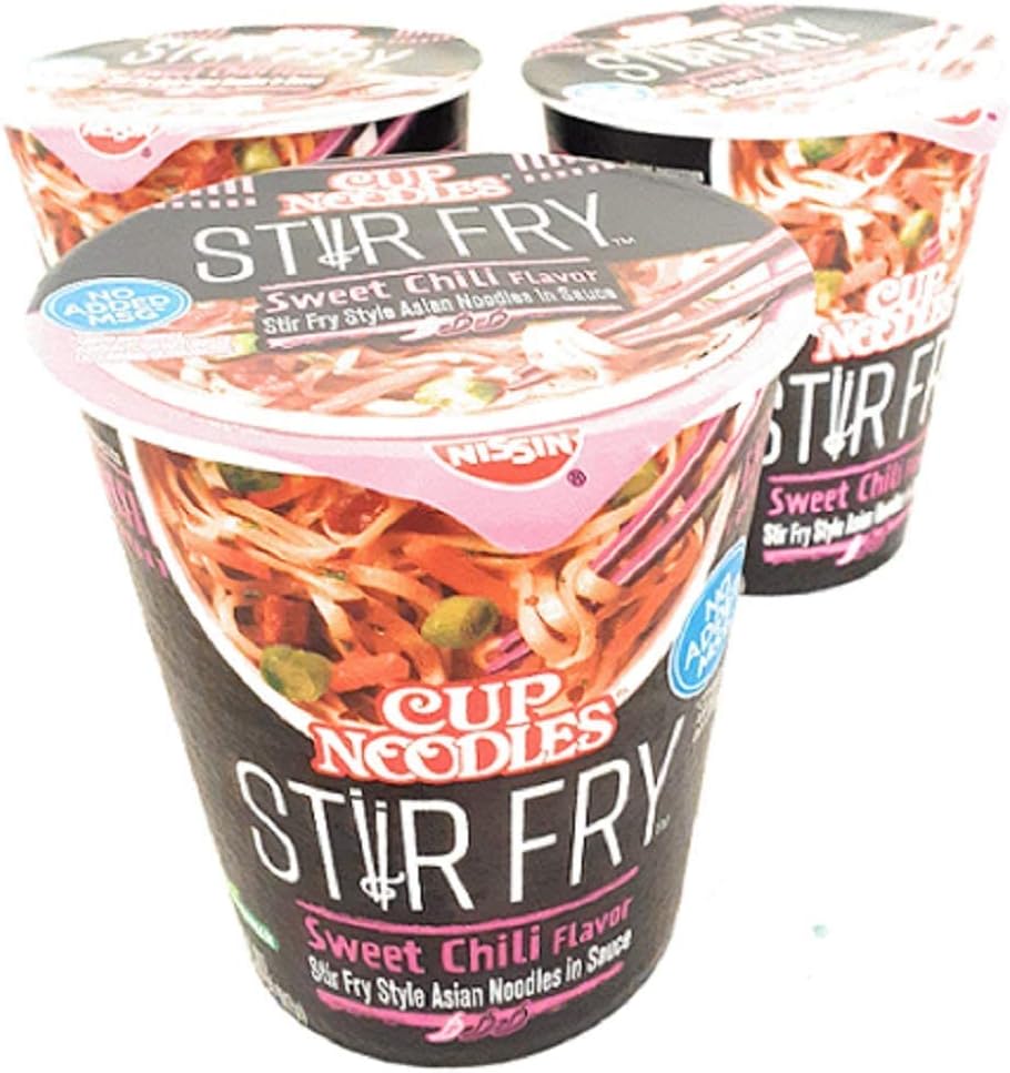 NissinStir Fry Cup Noodles 2.89 oz Sweet Chili Flavor 3 Pk