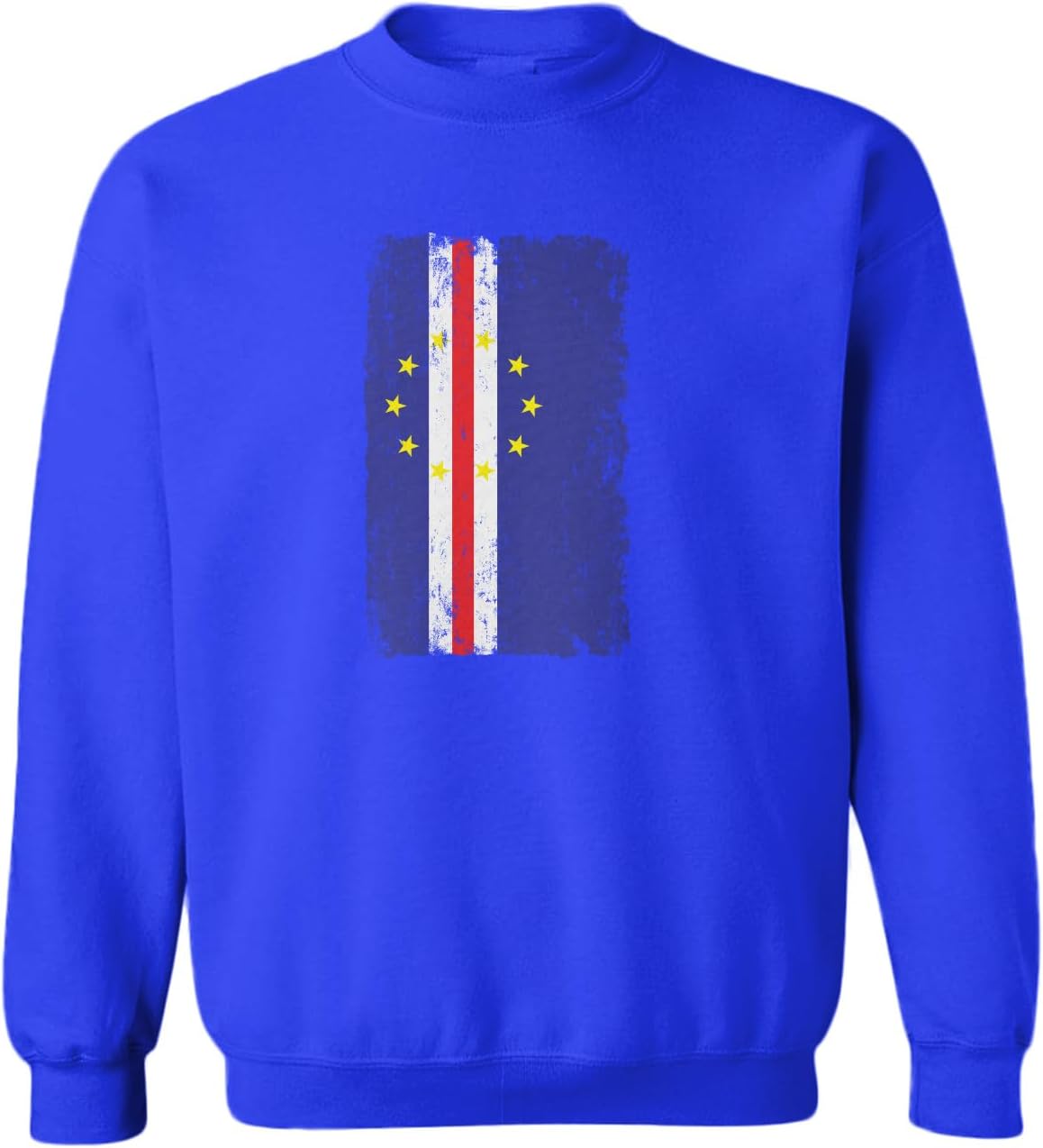 Tcombo Big Distressed Cape Verde Flag Country Toddler Fleece Crewneck Sweater