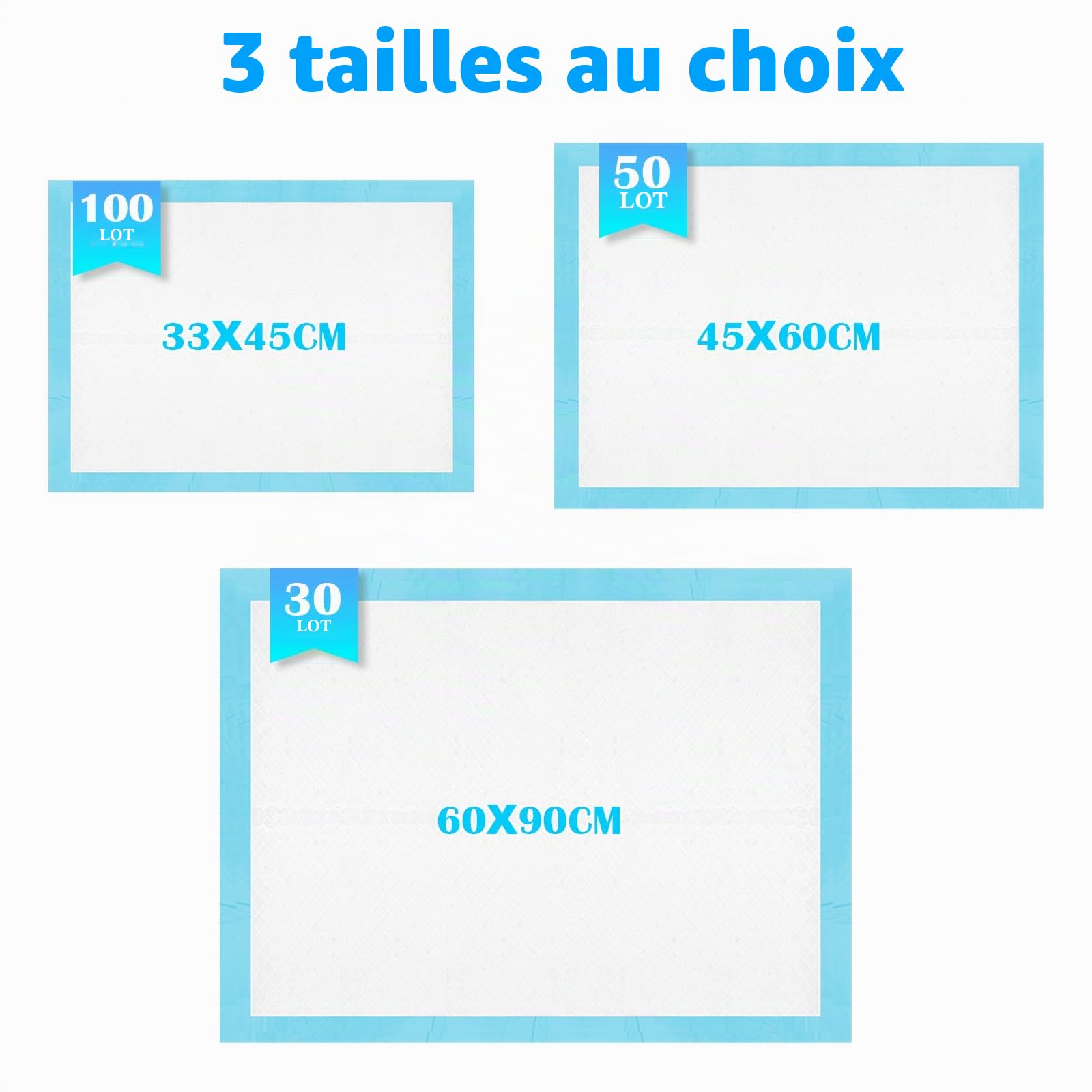 Lot de 100 Alese Jetable Bebe, 33 × 45cm Matelas à Langer Bébé Respirantes, Tapis de Change Ultra Doux Anti-Fuite Absorption Imperméables, pour Table à Langer et Lit Bébé