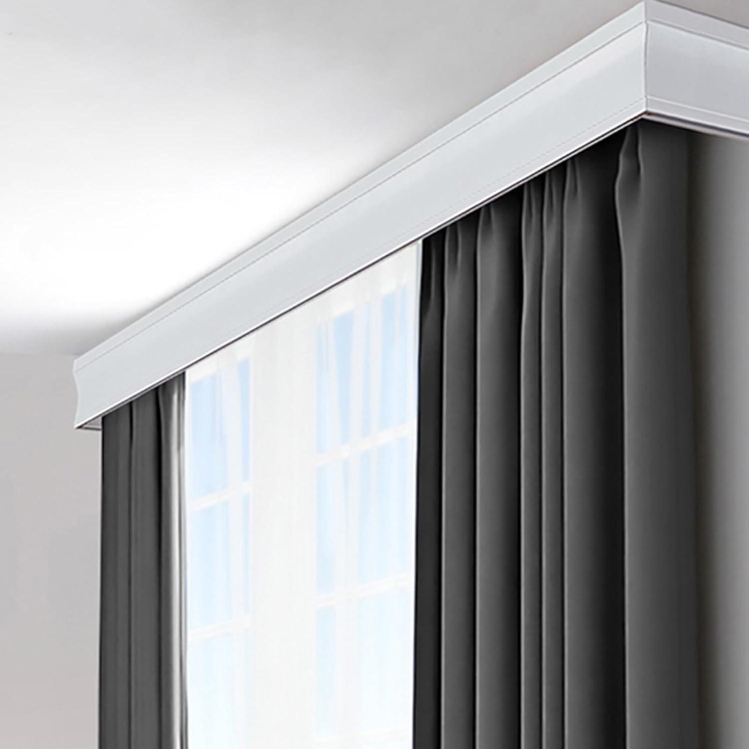 Système double rail de store pour chambre à cantonnière design