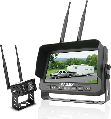 Kit de sistema de monitor de cámara de respaldo inalámbrico digital para camión, 7 pulgadas DVR+HD IP69K impermeable visión nocturna cámara de