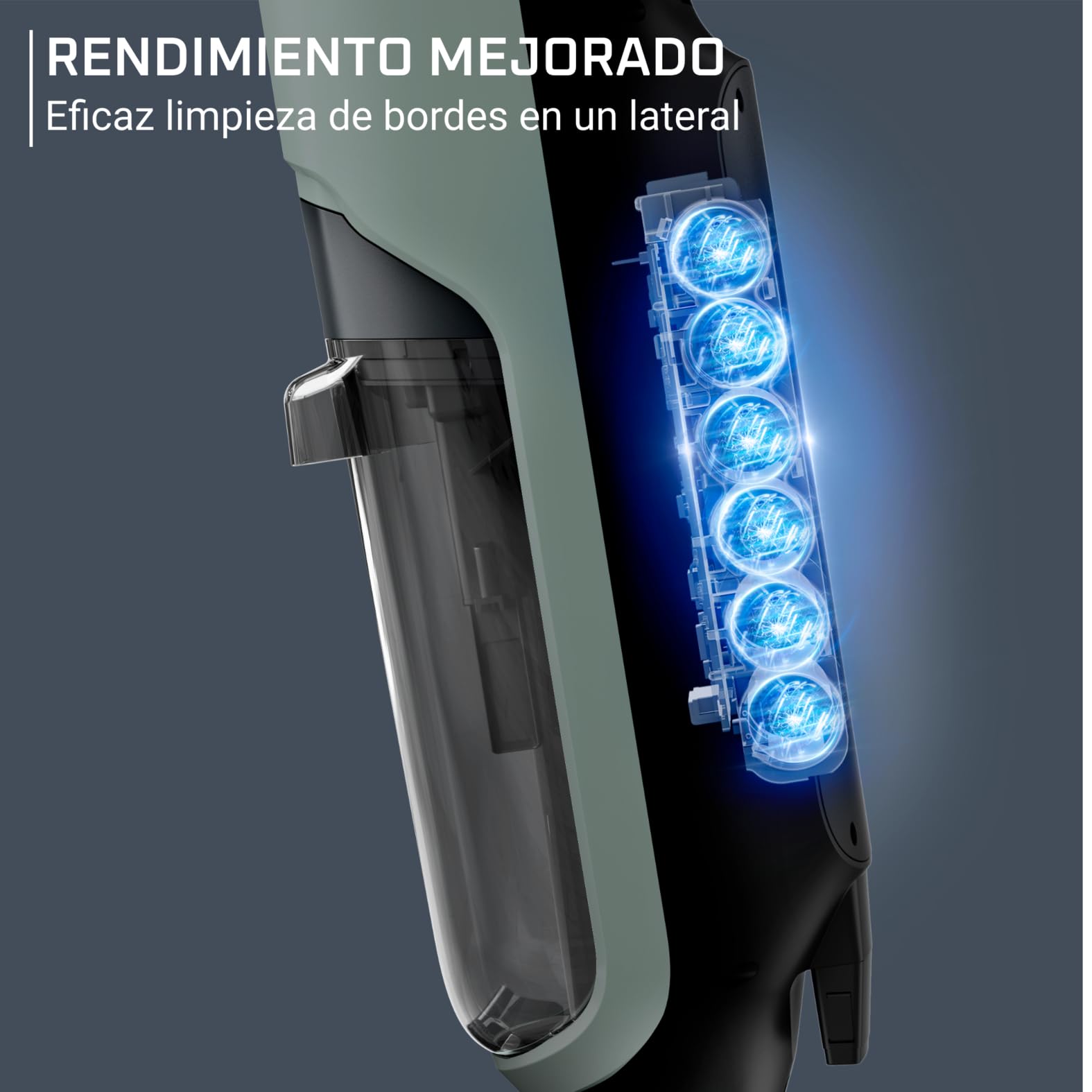 Rowenta X-Clean 2, Aspiradora Fregona Eléctrica Sin Cable, Tecnología Wet & Dry, Autolimpieza, Aspira y friega, Modos Eco/MAX, Ligera, Limpieza de Bordes, Verde Eucalipto, GZ2262E0