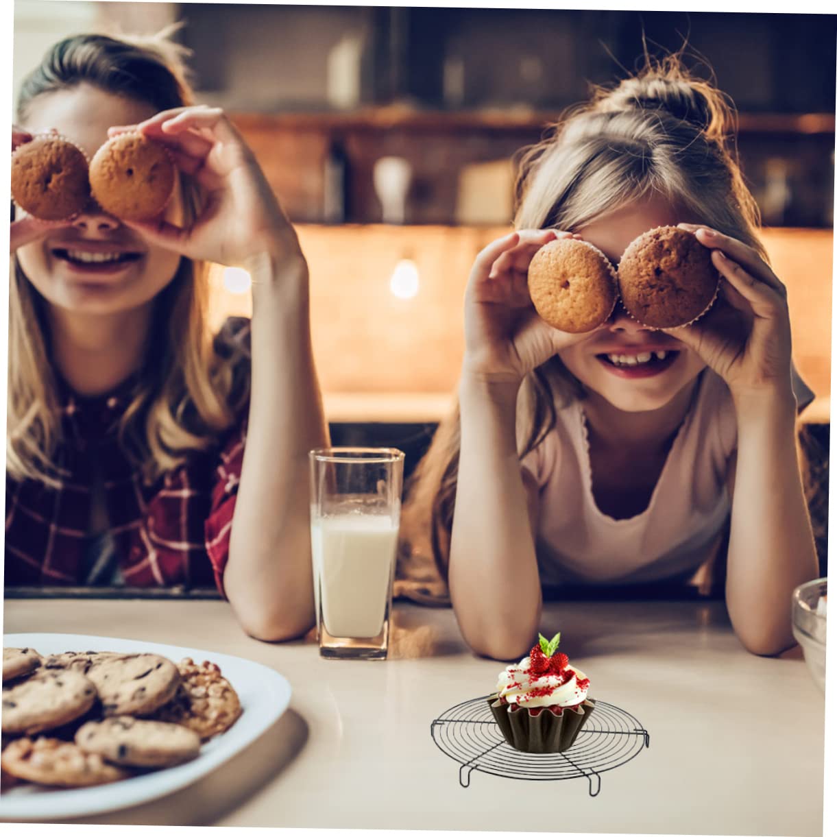 Yardwe Nonstick Cake Cooling Rack Durable Multi Purpose Baking Rack for Cookies Muffins Hot Dishes Generous for Easy Cooling Essential Bake Tool for Home Kitchens