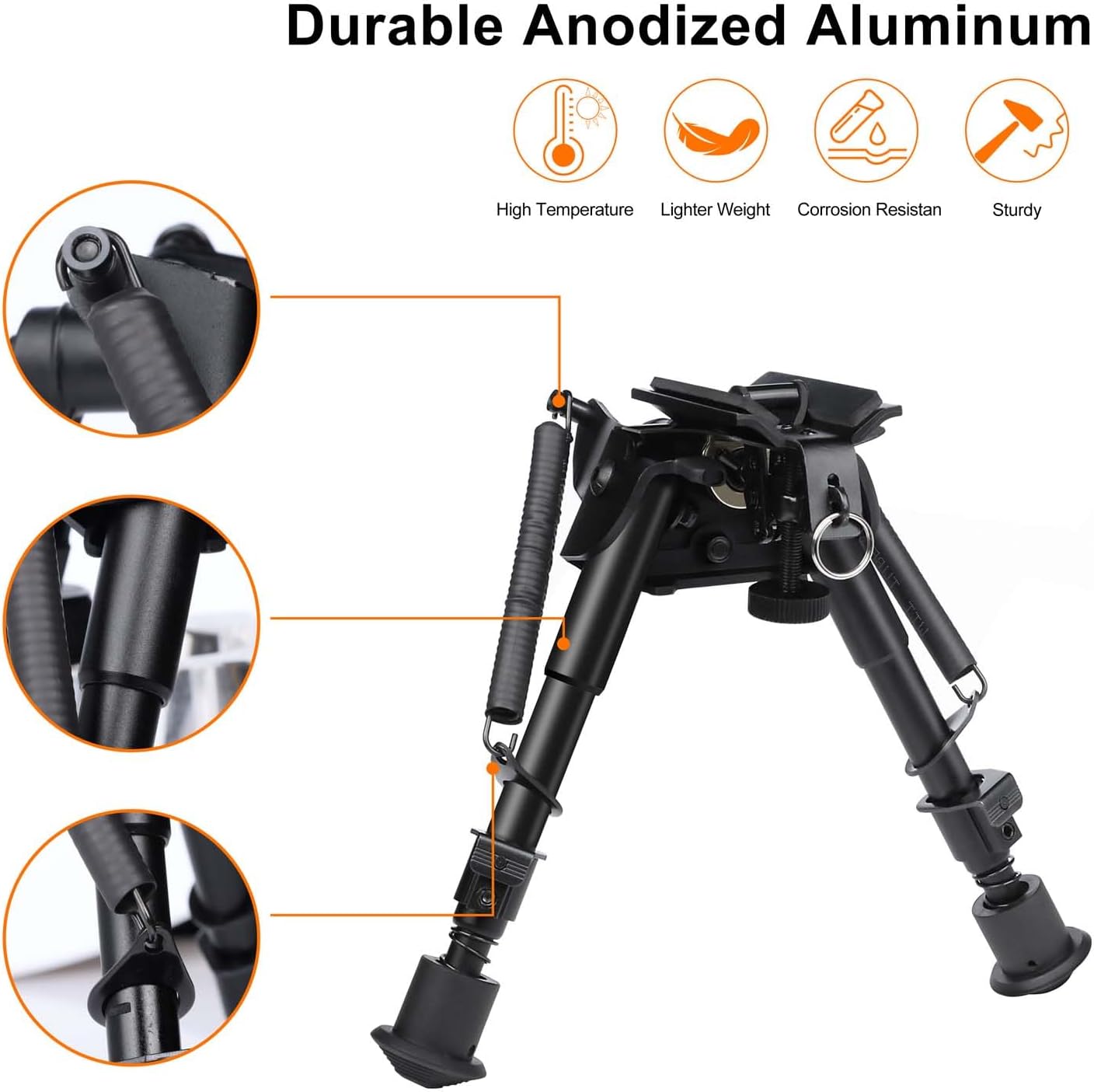 TWOD Tactical Rifle Bipods Adjustable 6-9/6.3-6.9 inch Fit Picatinny Rail with Extra Adapter