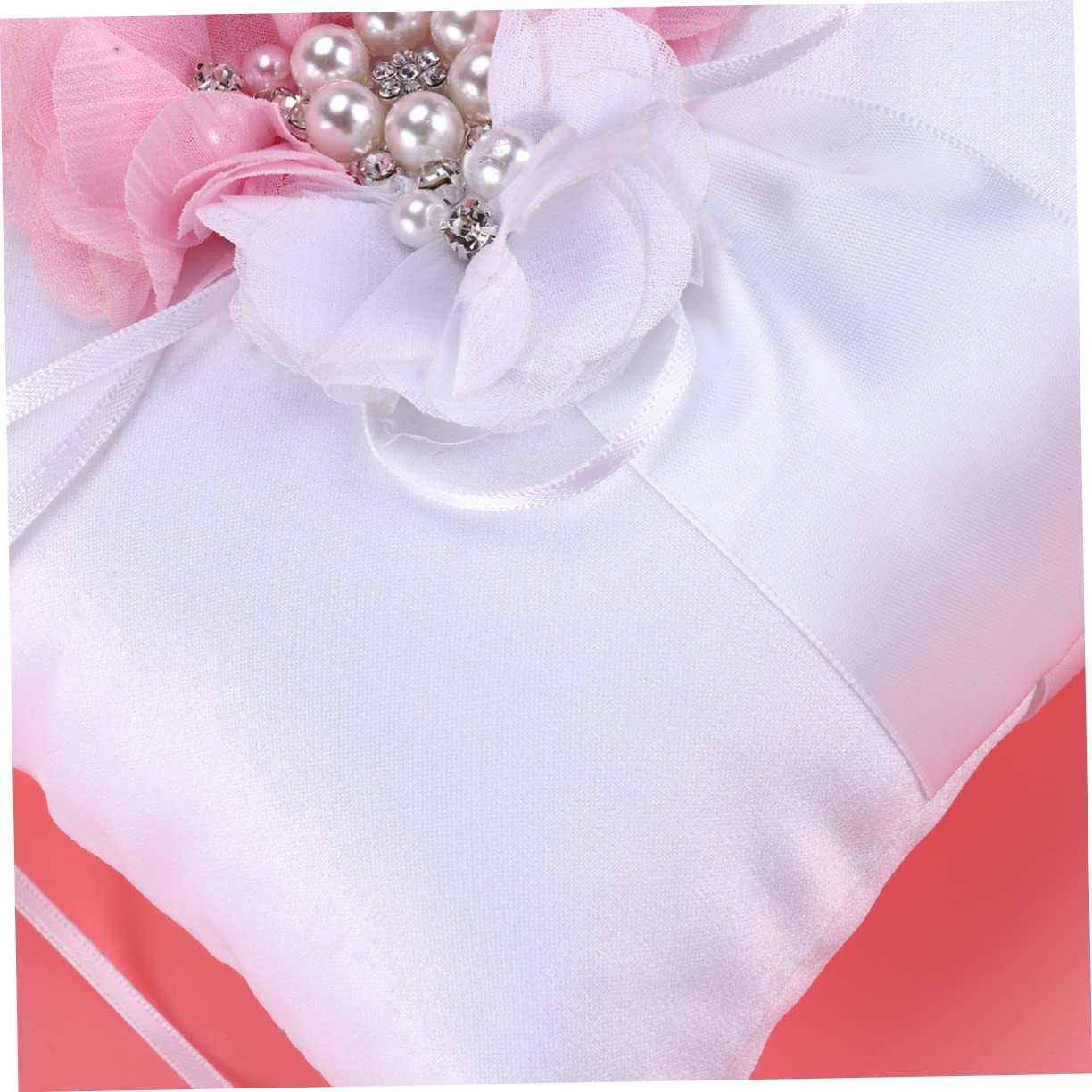 Cabilock 3stücke Eheringkissen Mit Perlblumen- Für Hochzeiten Ringträgerkissen Weiß Und Rosa Für Stilvolle Zeremonien