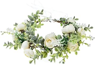 Vividsun Wedding Bridal Green Leaf Flower Crown Eucalyptus Floral Crown Maternity Photo Props (A/white)