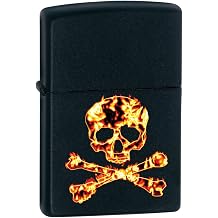 Zippo Fiery Skull & Bones Lighter - Black Matte, 6X4 Cm