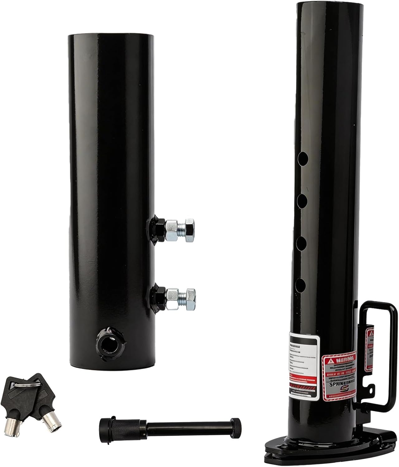 Heavy Duty Gooseneck Trailer Coupler,Fifth Wheel Hitch Adapter with 2-5/16 gooseneck Ball, 8" Vertical Adjustment Range,Round Tube,Heavy-Duty Gooseneck Hitch with Load Pin-30,000 LBS