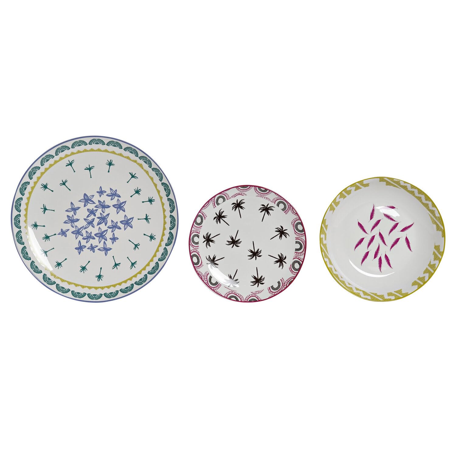 Assiettes en porcelaine bleue 27x27 cm style chic et moderne