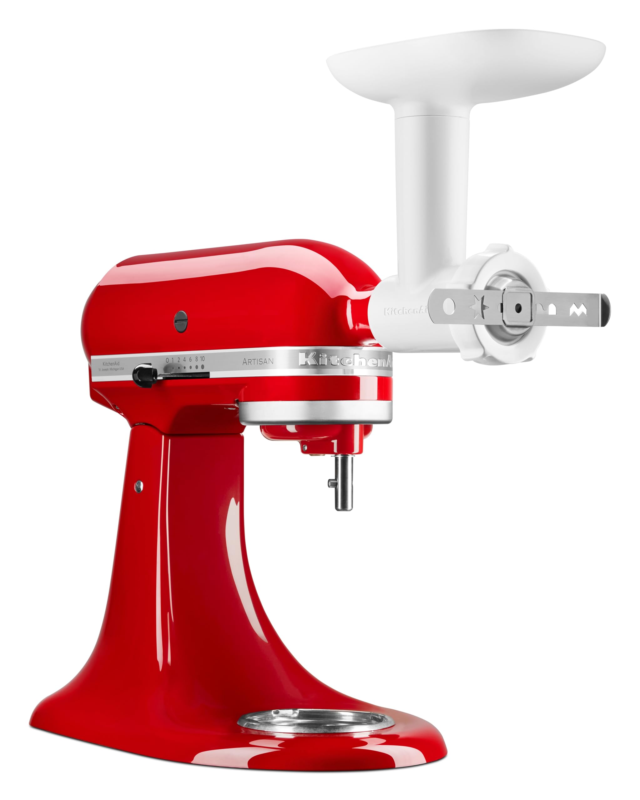 KitchenAid Zubehör Fleischwolf - 5KSMFGCA - Zerkleinerer für Kitchen aid Küchenmaschine - Gemüsezerkleinerer - mit Spritzgebäckvorsatz in 5 Formen