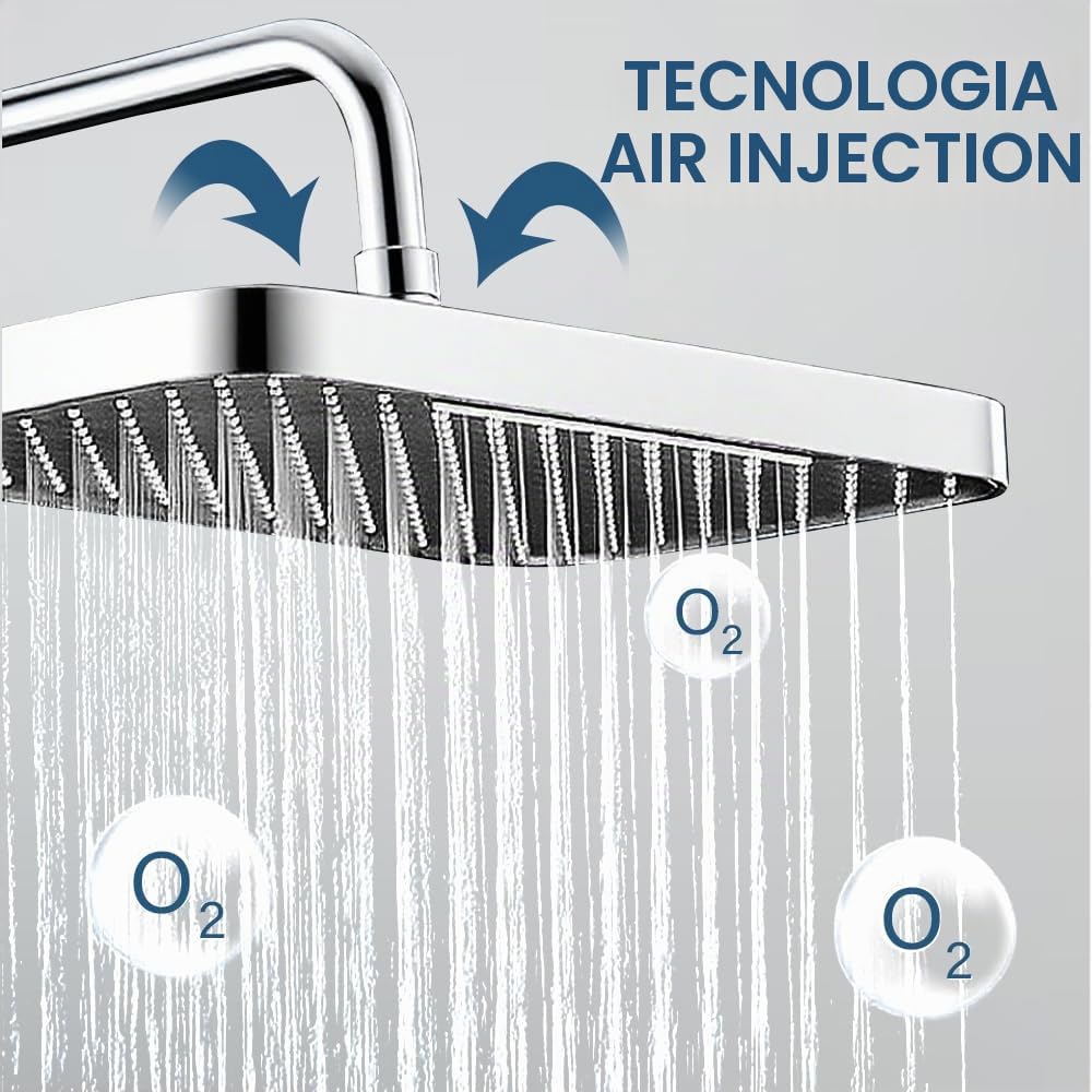 Soffione Doccia Grande 33cm Parete Docce Fisse Anticalcare Regolabile 360°