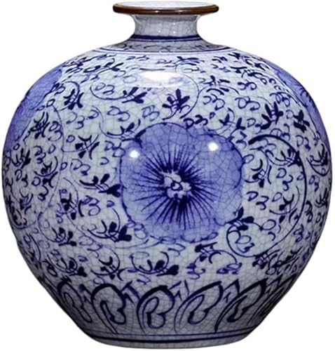 Bzgpmfud One Color Vase Desktop Decorative Classic Ceramic Vases For Art Home Decoration Chinese Retro Porcelain With Peony Painting High 30Cm