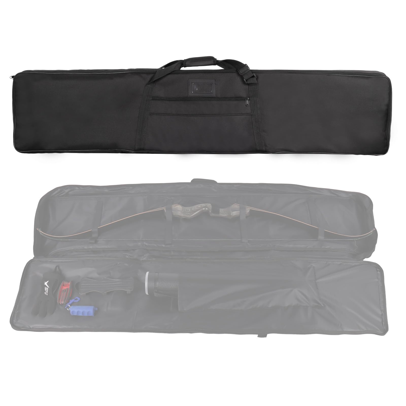 SPG Archery Recurve Bow Case for Longbow and Traditional Bow, 2 Sizes Longbow Case Full Length Traditional Recurve Bow Cases for Youth and Adults with Pocket to Store Arrow Quiver (68 Inch)
