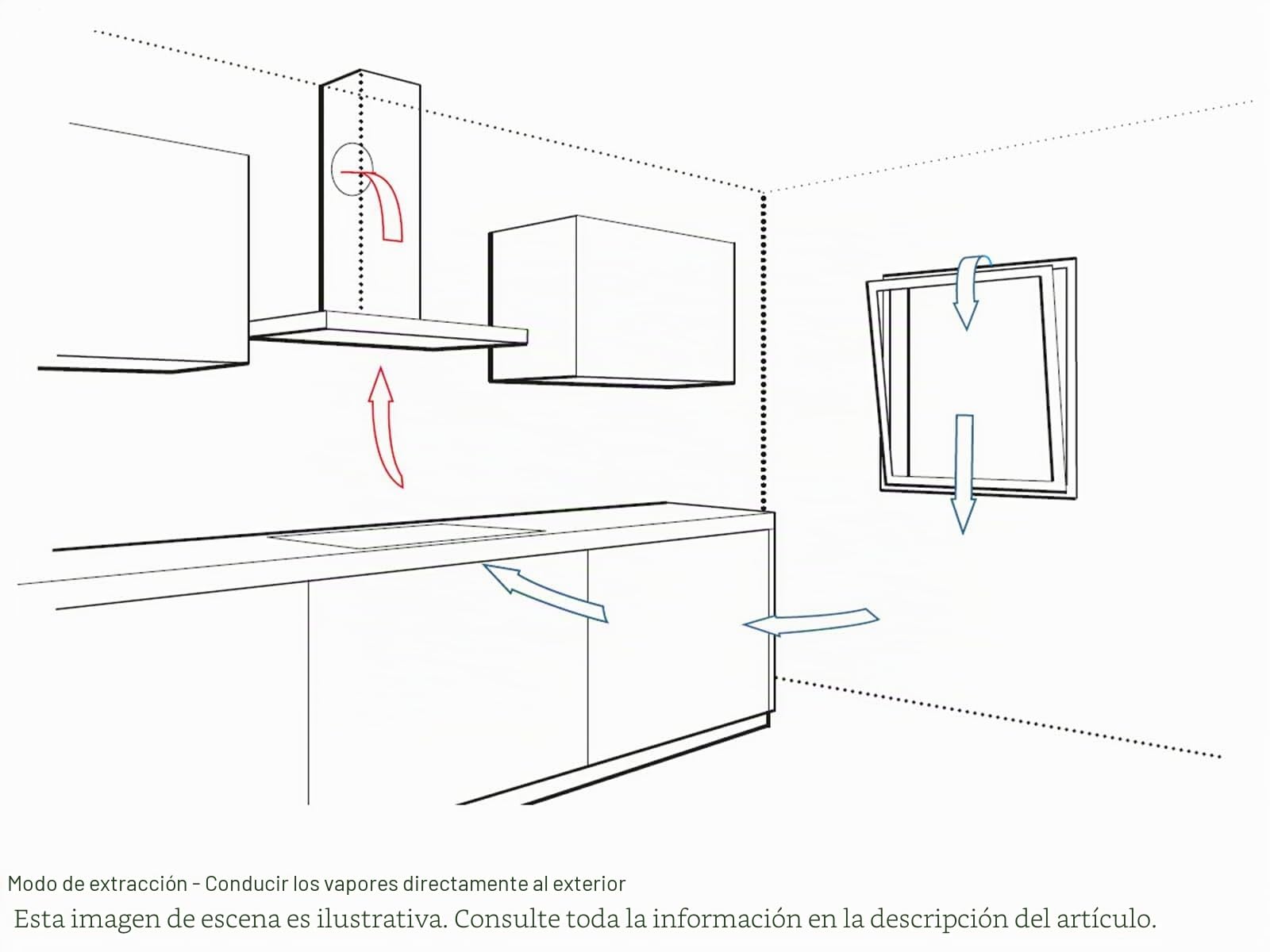 Bosch DEM66AC00 Serie 2 - Campana intermedia (60 cm de ancho, circulación y salida, iluminación LED uniforme, interruptor de pulsador, 3 niveles de potencia, filtro de grasa metálica, apto para