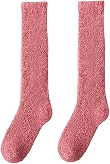 Calcetines térmicos, 3 pares, largos y esponjosos, for mujer, hasta la rodilla, en colores pastel, suaves y acogedores, for el suelo, informales, gruesos, de invierno, for dormir en casa, regalo de Na