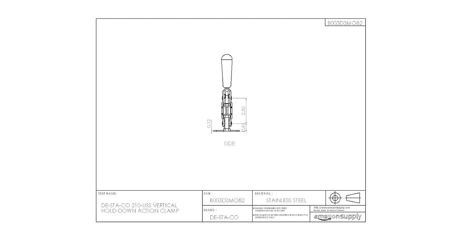 DE-STA-CO 210-USS Vertical Hold-Down Action Clamp