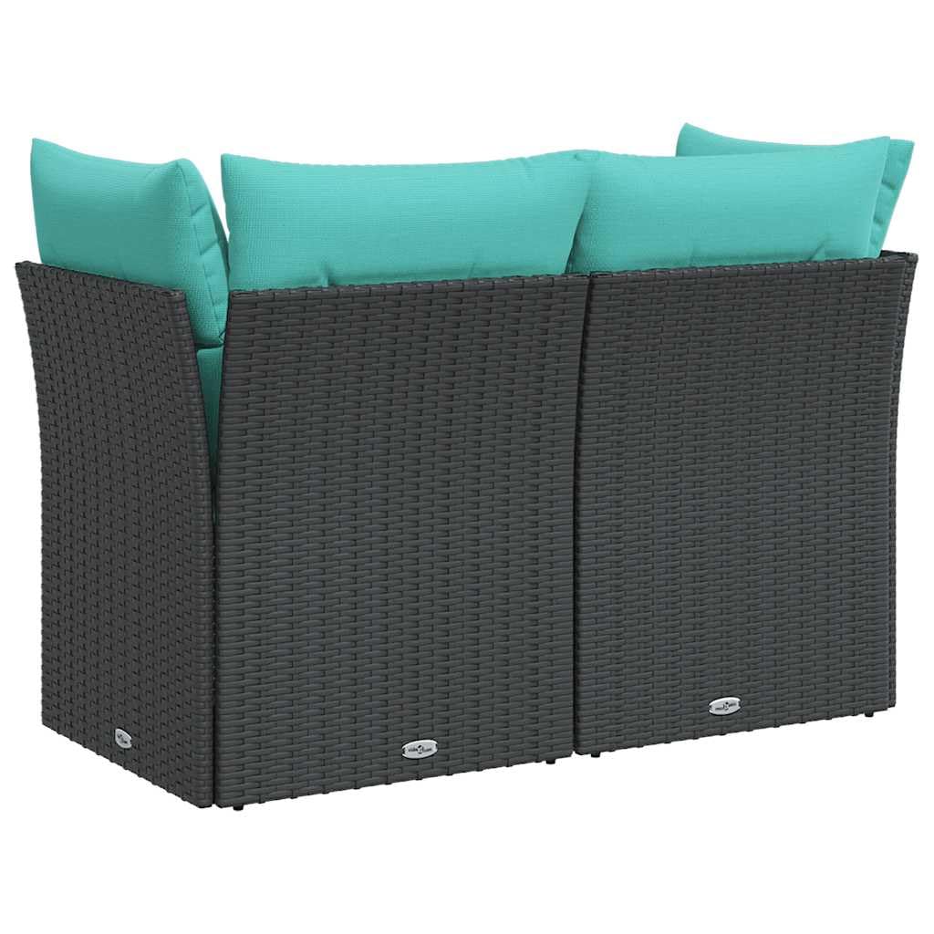 SYDE Sofa ogrodowa 2-osobowa rattanowa PE czarna