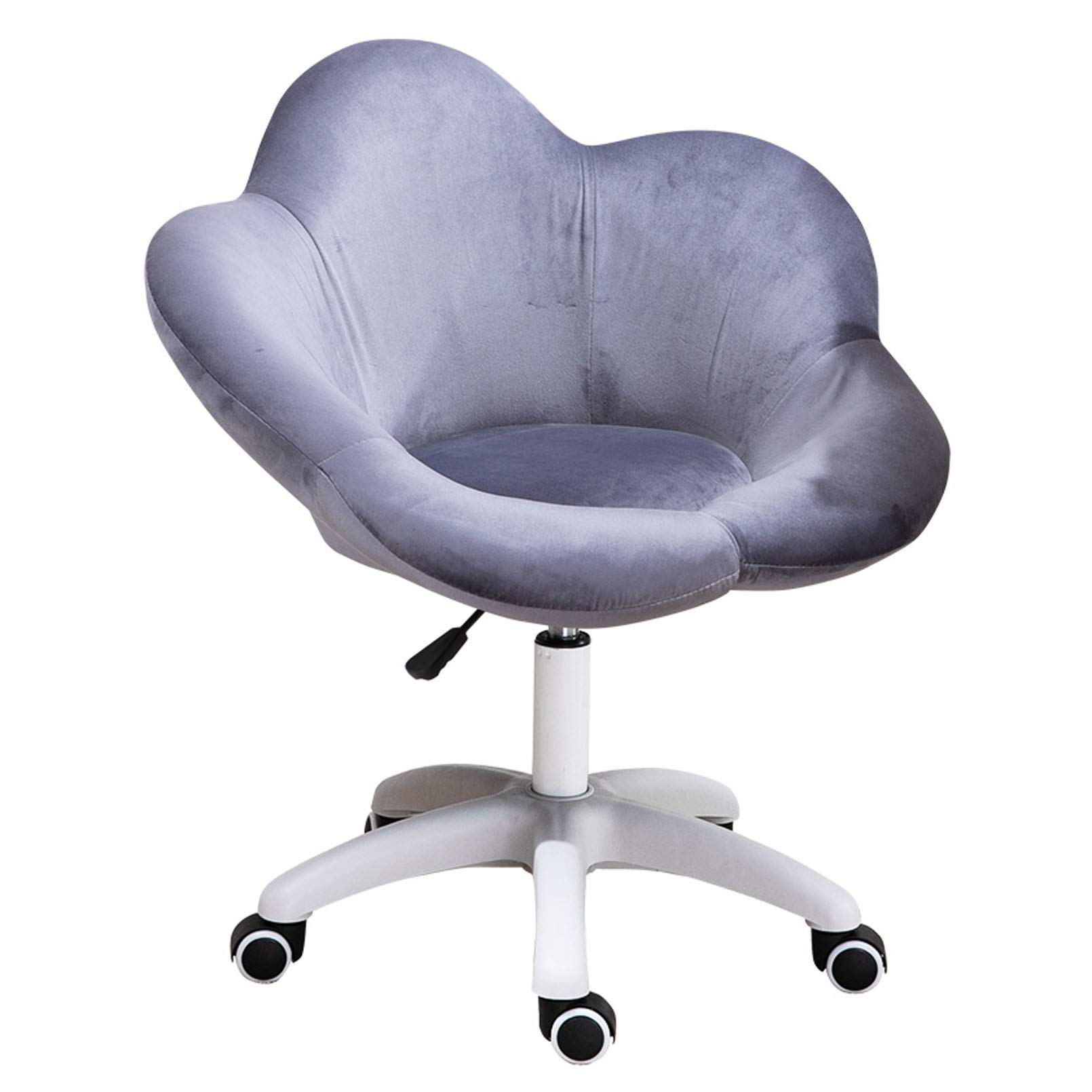 Chaise de bureau réglable en velours doux avec assise rembourrée et roulettes pour travailler