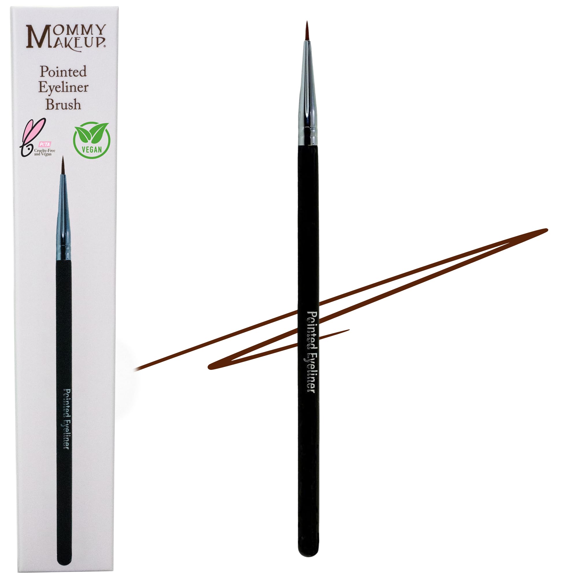 - Pointed Eyeliner Brush - Ultra Fine Premium Synthetic Vegan Bristles - Precision Gel Eye Liner Brush for Makeup Artist-Quality Results, Cruelty Free by Mommy Makeup
