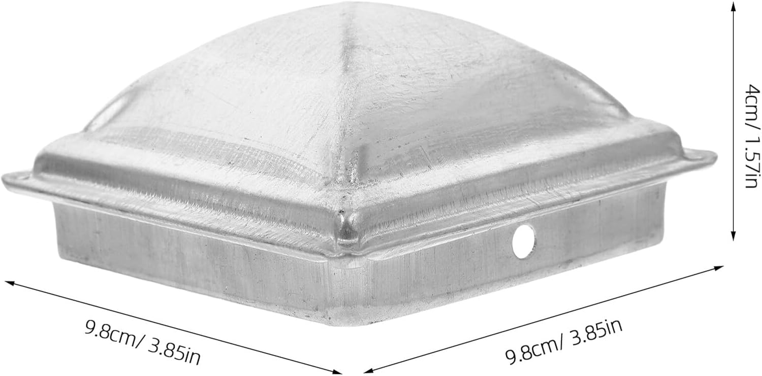 4pcs Square Fence Post Caps Pyramid Top Cover Weather-Resistant Vinyl Post Toppers for Garden Privacy Fence Outdoor Decking Protection