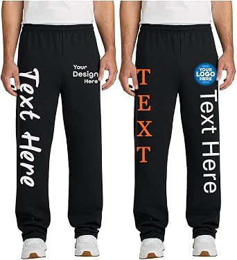 Custom Sweatpants with Pockets | Design Your Own with Exclusive Text or Logo Print | Soft Cotton/Poly Fleece Personalized Joggers for Men & Women 78p
