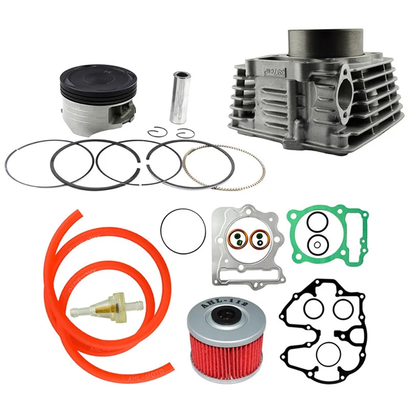 GeRRiT Moto for XR400 1996-2004 Dimensioni 85mm Blocco Cilindri for de.l/l'aria e Pistone Anelli Guarnizione Tubo del Carburante e Kit Filtro Olio Benzina