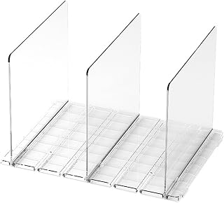 Yosoo Health Gear Adjustable Shelf Divider Clear Handbag Organizer Plastic Handbag Separator 9.4 X 12.4 X 7.9 Inch for Wardrobe Shelf Bedroom Office Storage