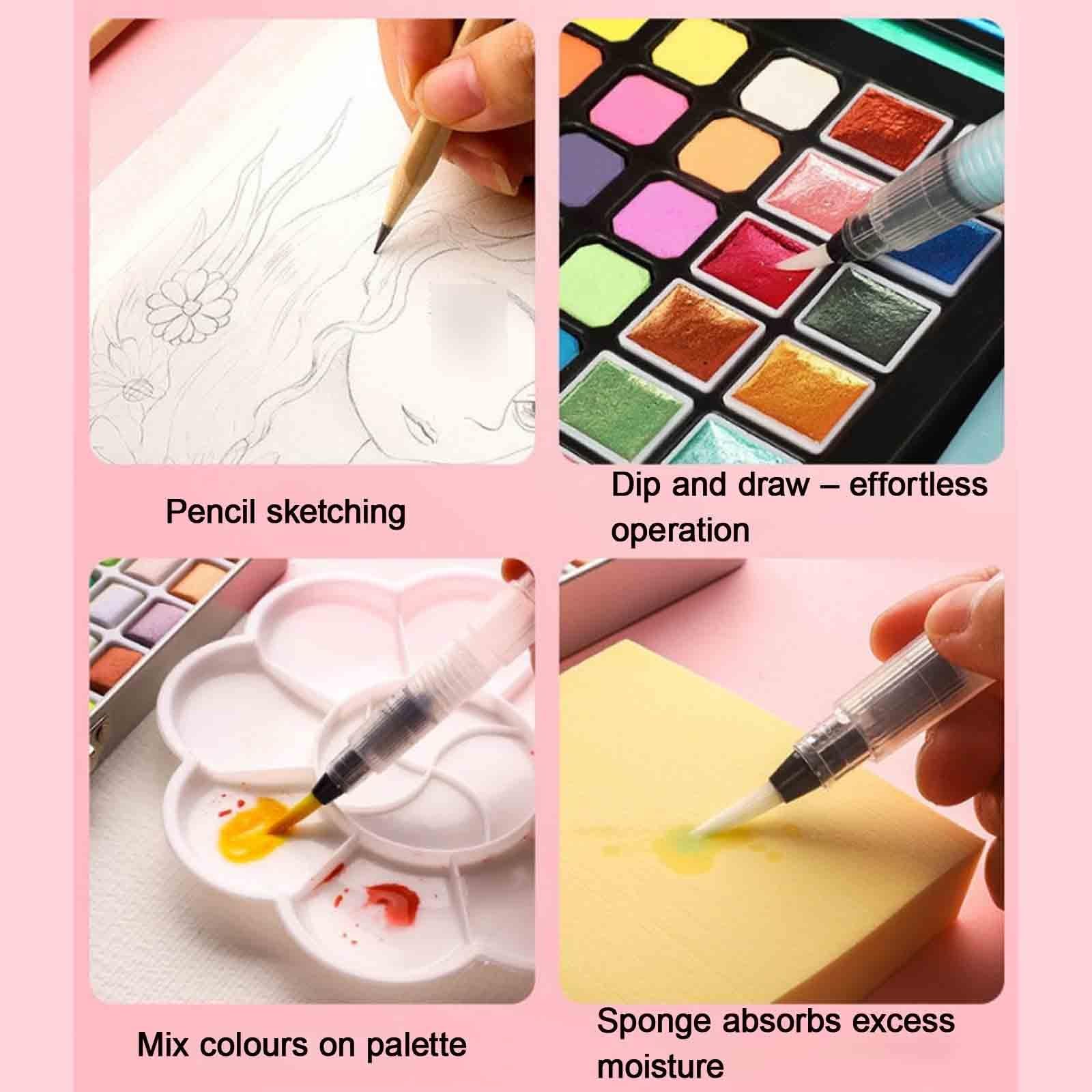 Perlmutt Solide Mini Aquarell Set Professionell Aquarellfarben All-In-One Pocket Aquarell Set Für Kunststudenten(60 colours - pink C)
