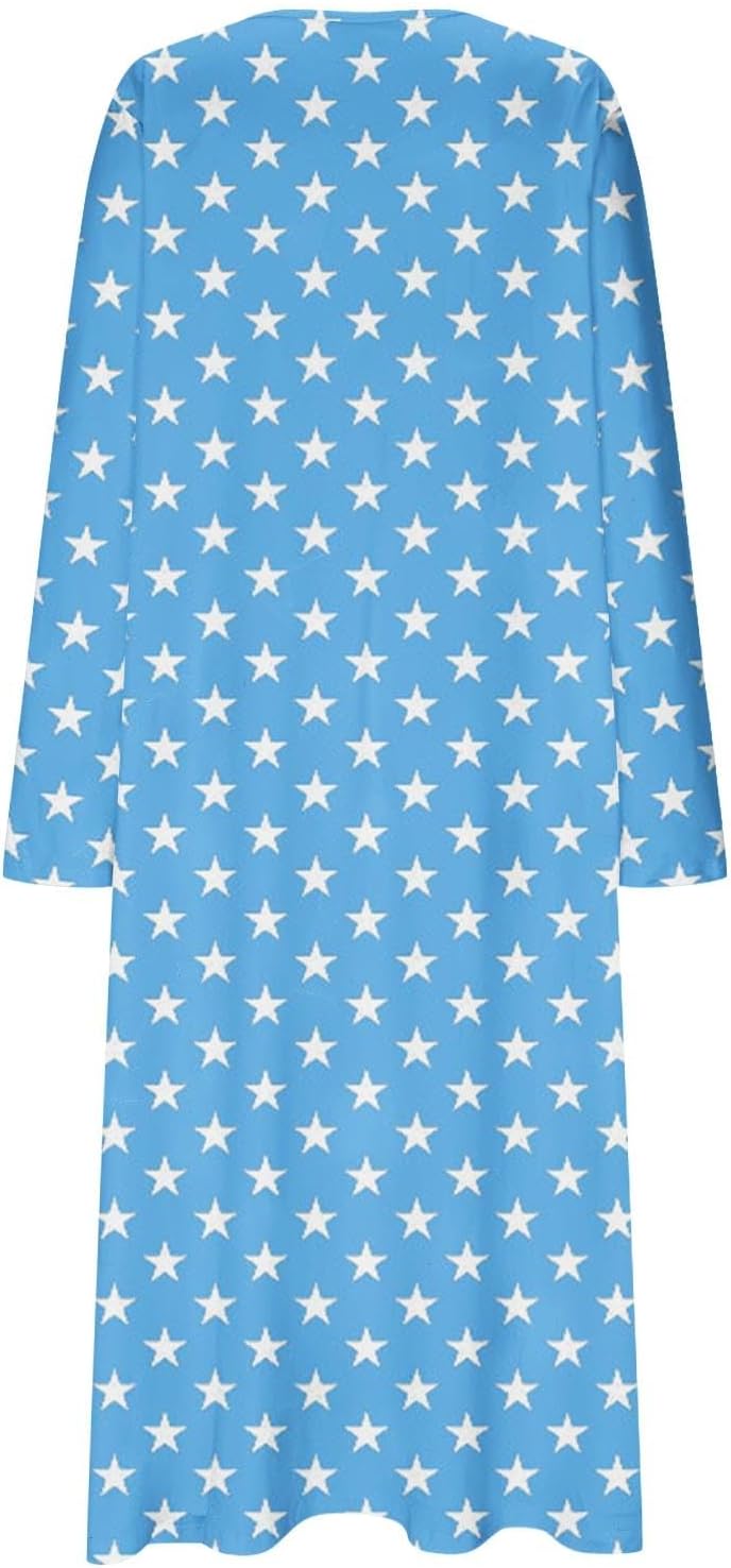 Nightgowns for Women Plus Size Pajamas Loose Comfy Long Sleeve Maxi Pajama Dress Novelty Graphic Sleepwear Night Gown