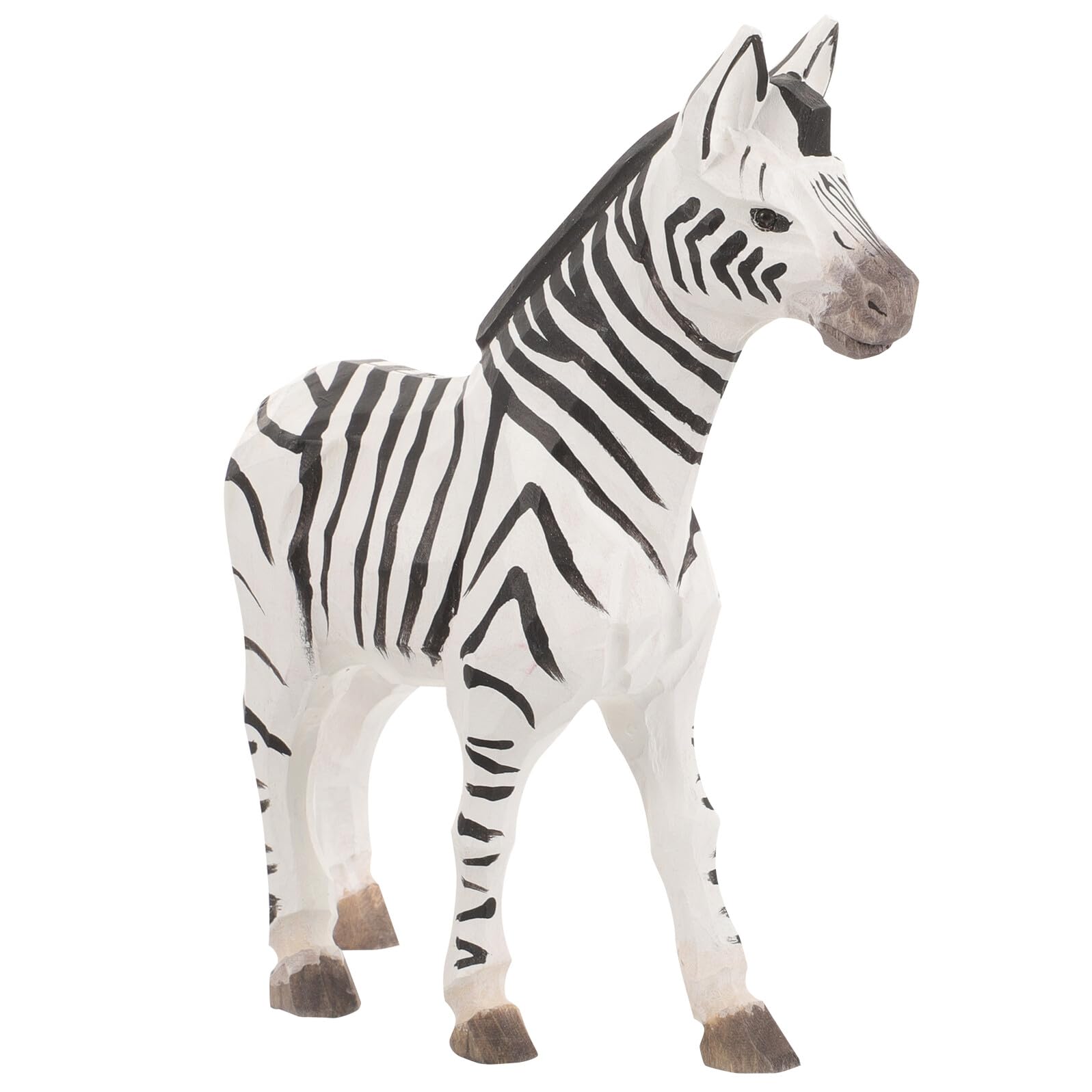 Statuette miniature en bois de zèbre pour ornement de bureau chic