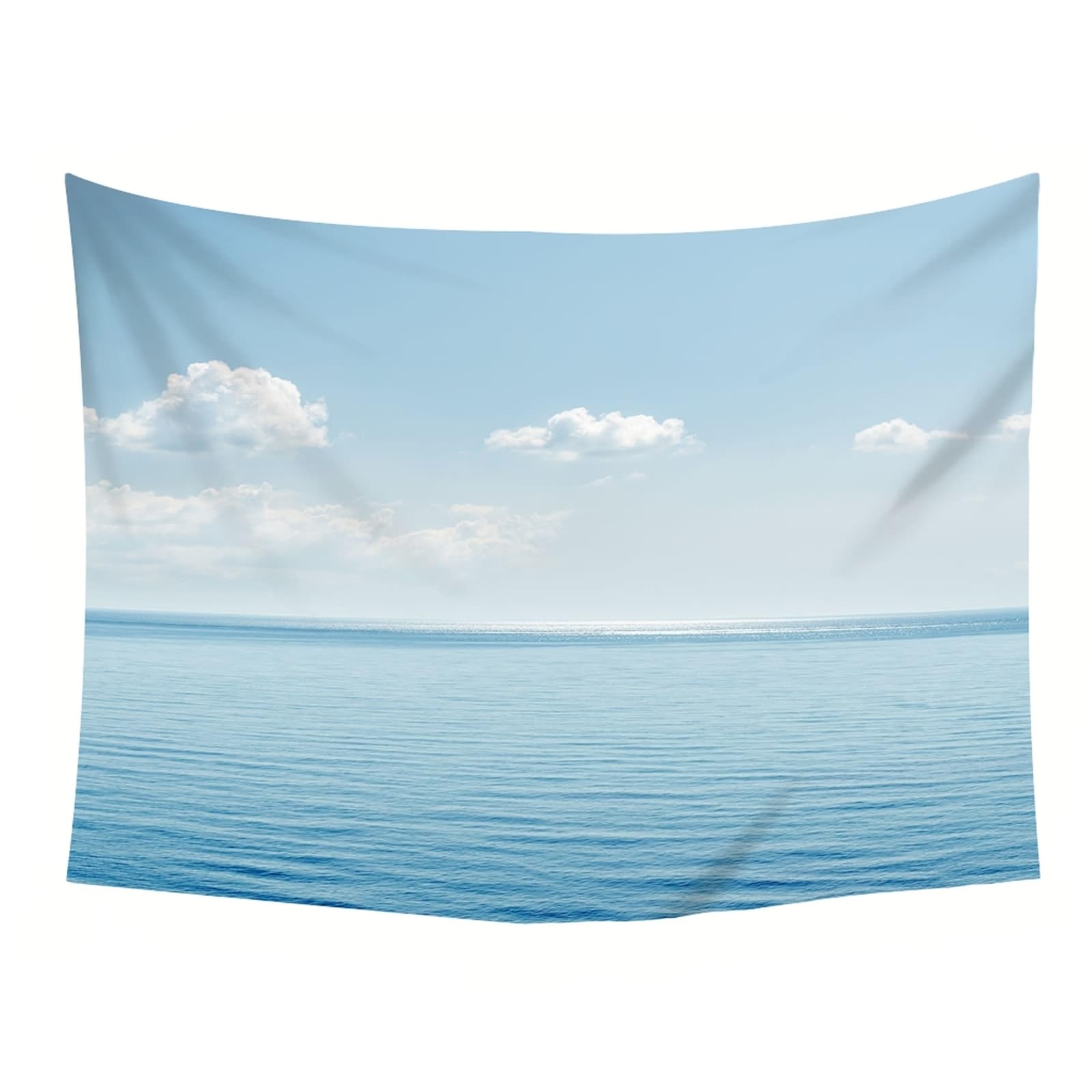 Skcess Wandteppiche Hellblau, Polyester Wandteppich Natur Meereslandschaft 260x240cm