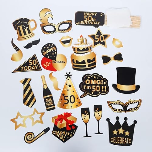 Accesorios para fotos de 50 cumpleaños, 26 unidades, 60 cumpleaños, para 60 cumpleaños, para fotos de 60 cumpleaños, para hombres y mujeres Cover