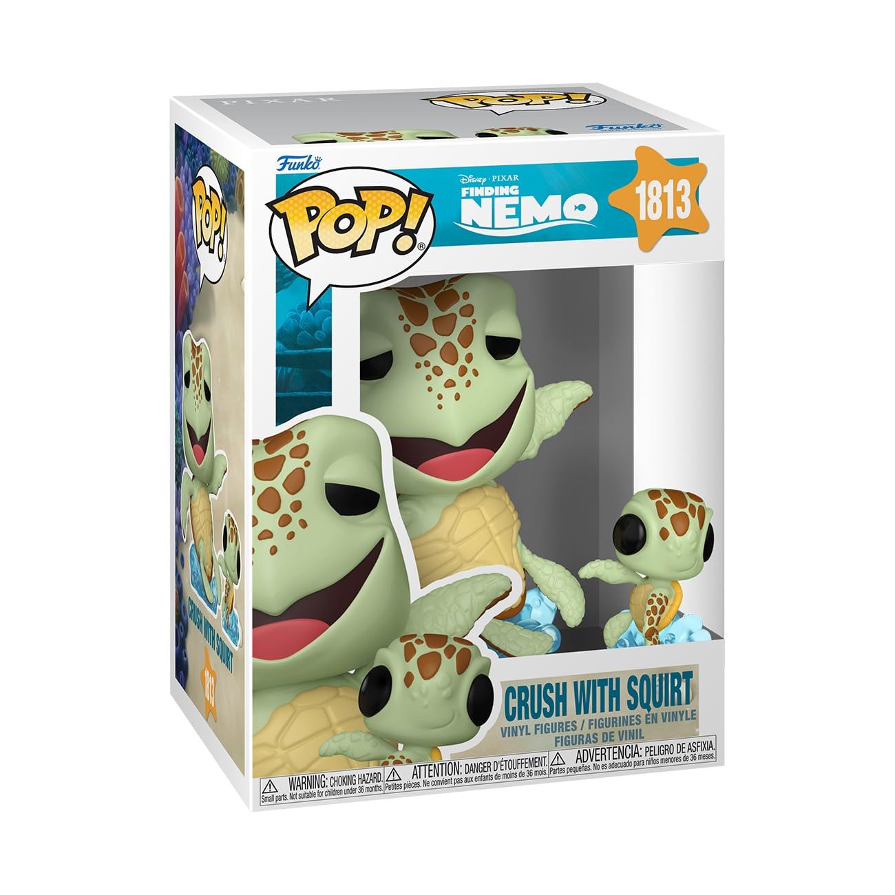 POP! & Buddy: Disney Pixar Finding Nemo - Crush with Squirt | Official Merch - Collectable Vinyl Figurine for Shelf Display - Birthday Gift Idea for Fans and Collectors