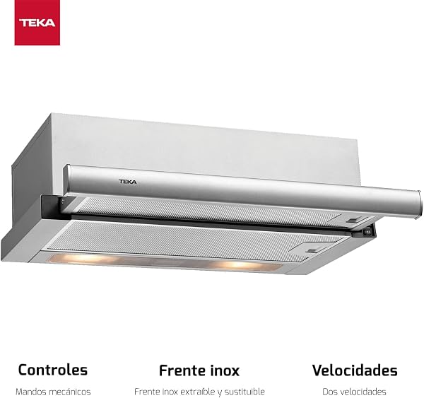 TEKA Campana Extractora Telescópica de 60 cm, Doble Turbina, 2 Velocidades, Acero Inoxidable, Instalación Recirculación, Modelo TL 6310 - 2