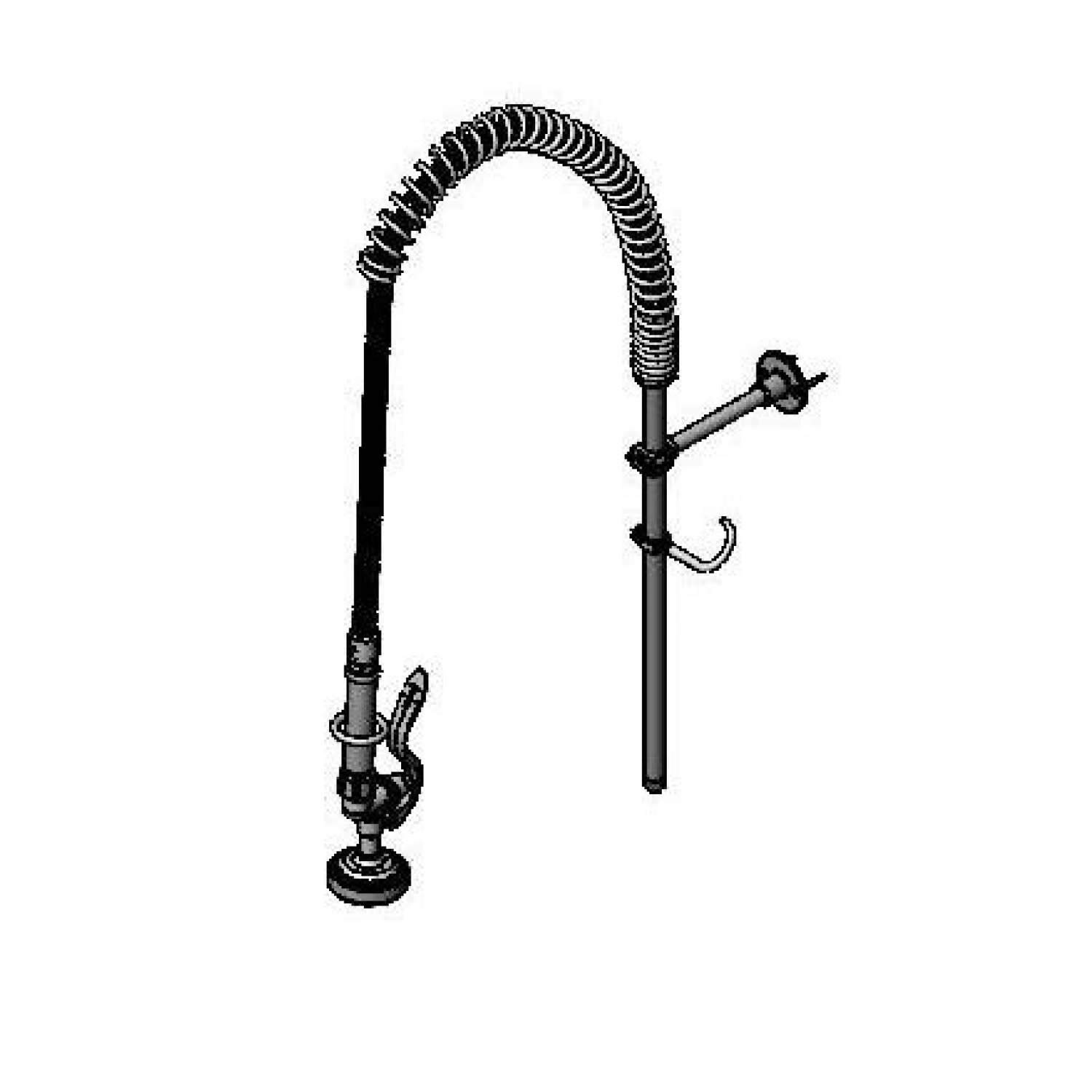 Pre-Rinse Assembly by T&S Brass – 6 in Wall Bracket (152.4 mm), Stainless Steel, Polished Chrome, Model B-2250-B-18R