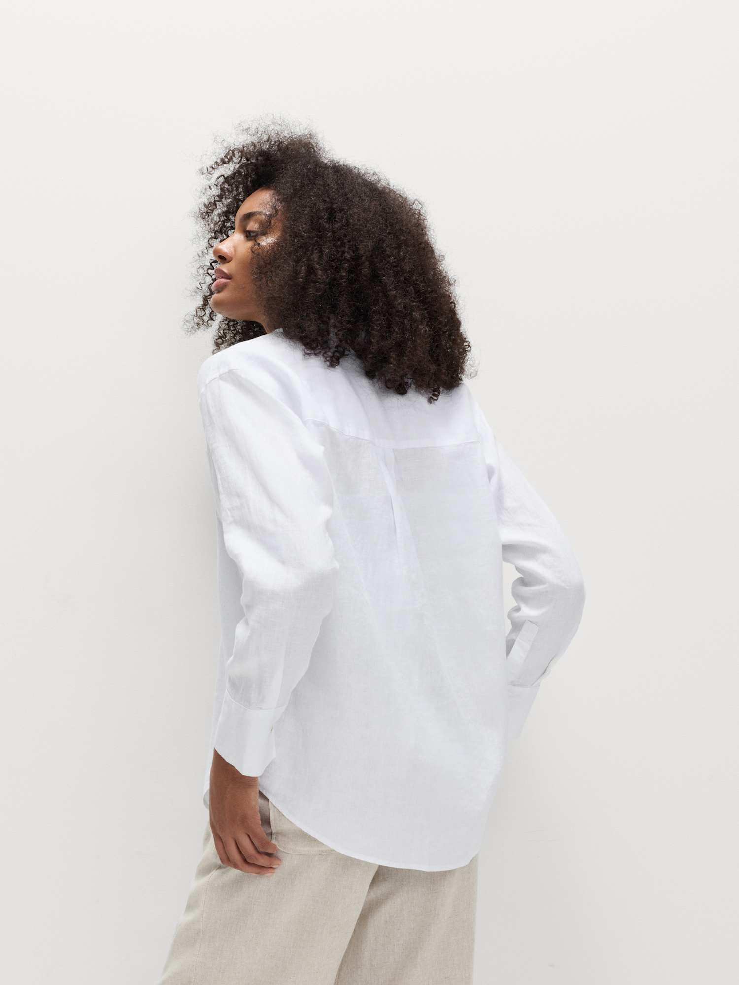 Marks & Spencer Chemise Lin Femme, Coupe Standard