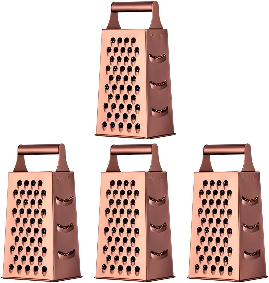 Cabilock 4pcs Stainless Steel Vegetable Grater Multi-use Handheld Slicing Tool for Cheese Garlic and Vegetables Compact Design for Easy Storage for and Kitchen Use