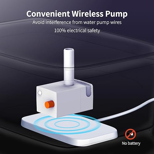 Miniatura 2 de Sunsery - Fuente de agua para gatos con bomba inalámbrica, dispensador de agua ultrasilencioso para mascotas de 2.5 L84 onzas, libre de BPA,