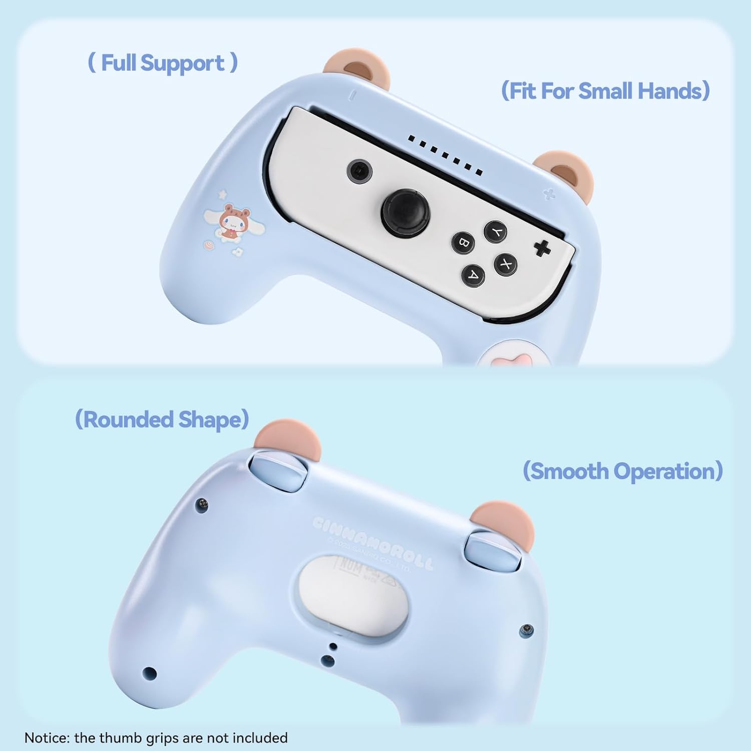 Kuitmor Hand Grips for Joy Con Compatible with Switch 2017 & Switch OLED, Wear-Resistant Switch Controller Holder Cute Joy Con Grip, Silicone Joycon Comfort Grip, 1 Pack, Blue, Not for Switch 2 - Image 6