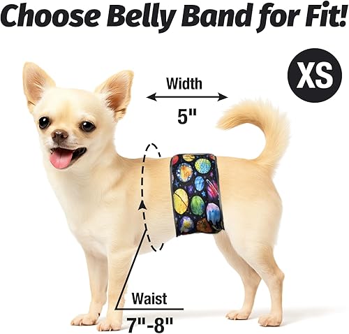 Miniatura 4 de Pet Soft Bandas para el vientre para perros, pañales lavables para perros machos, reutilizables, paquete de 3 unidades para cachorros (dinosaurio,
