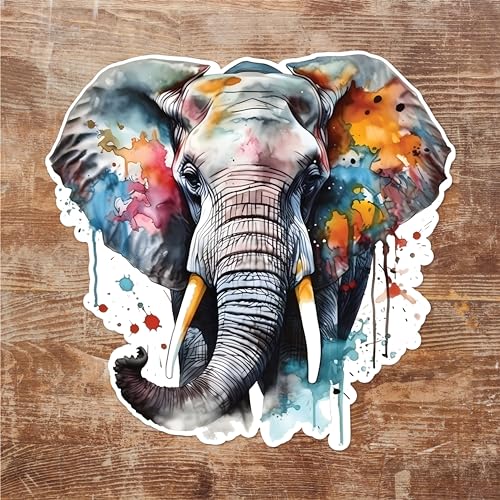 Image of Yoonek Graphics Elephant Vinyl Decal Sticker for Car Window, Laptop, and More. #1944Option25-4