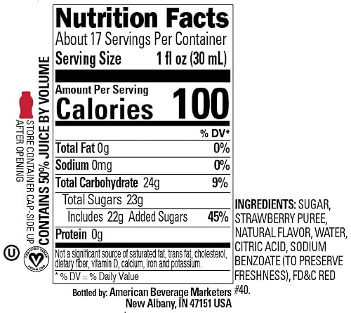 Strawberry Reàl Infused Exotics, Strawberry Puree Infused Syrup, 16.9 FL OZ Squeezable Bottle (Pack of 3)