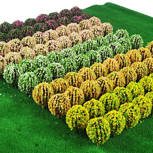 Mini arbres colorés de 3.5 cm lot de 100 pour maquette et modélisme ferroviaire sans support