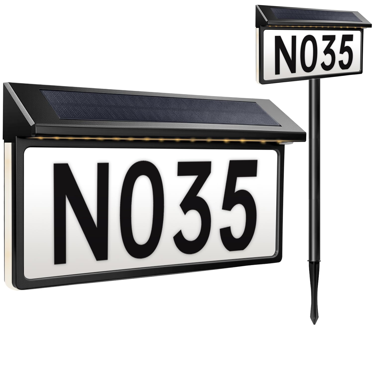 Lampada Solare per Numero Civico, 56 LED, IP65 3000K/4500K/6000K | batteria 2000mAh, montaggio a piolo o parete, include 26 lettere e 30 numeri, ideale per ingresso e giardino