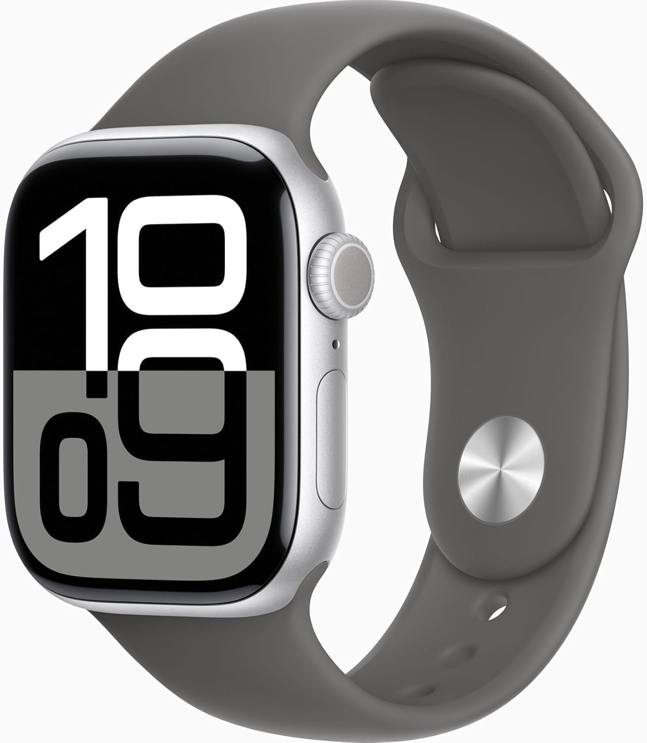 Apple Watch Series 10 [GPS, 46mm] - Silver Aluminum Case with Stone Gray Sport Band, M/L (Renewed)