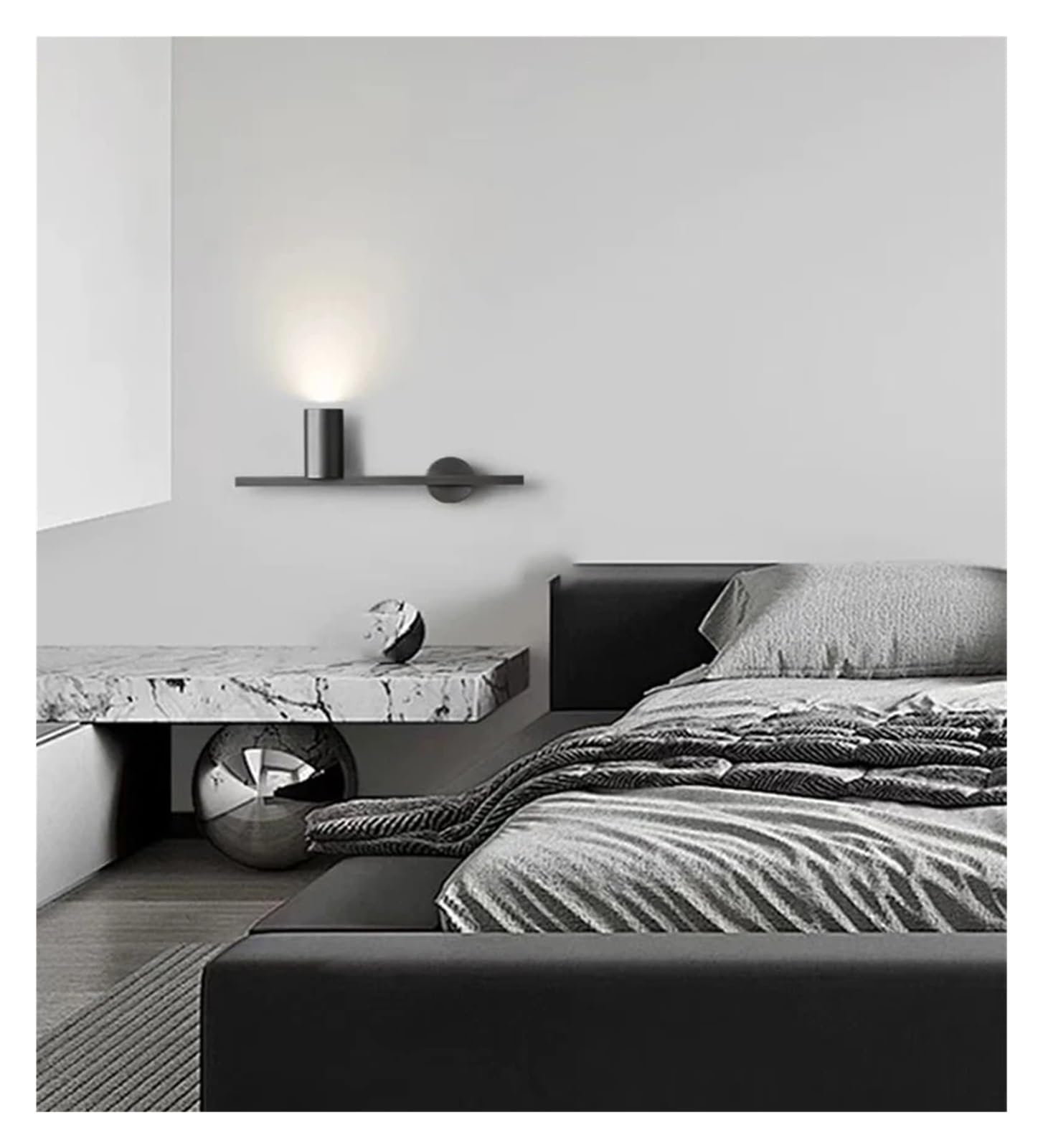 ZTCHSENZT Wall Light Gold Black for Bedroom Bedside Foyer Stairs Aisle Sconce Atmosphere Lamp,Black-Left