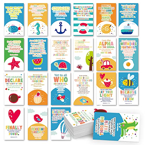 SHIEL-EVEN Affirmation Bible Verse Cards for Kids, 2"X3.5" Build Faith