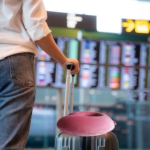 Miniatura 7 de Gluck Plants Almohada de viaje, almohada de cuello de viaje en forma de U de espuma viscoelástica portátil para reposacabezas de avión, coche y