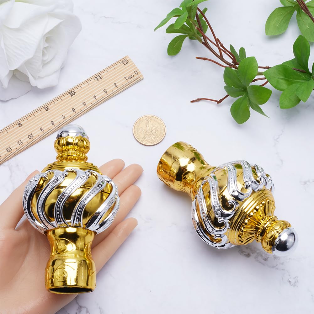 GORGECRAFT 4pz Terminali per Aste per Tende In Plastica Color Oro Terminali per Aste per Tendaggi Rotondi Terminali per Aste per Tende con Diametro Interno di 28.5mm Teste per Tende per Casa e Ufficio